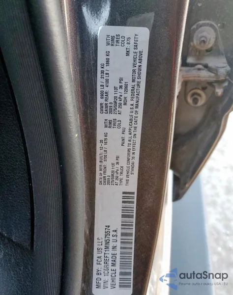 2021 Ram 1500 Big Horn/Lone Star from USA, damaged, VIN 1C6RREFT1MN575574